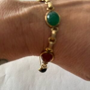 Elegant Gold and Green SCARb 14 k GP Bracelet